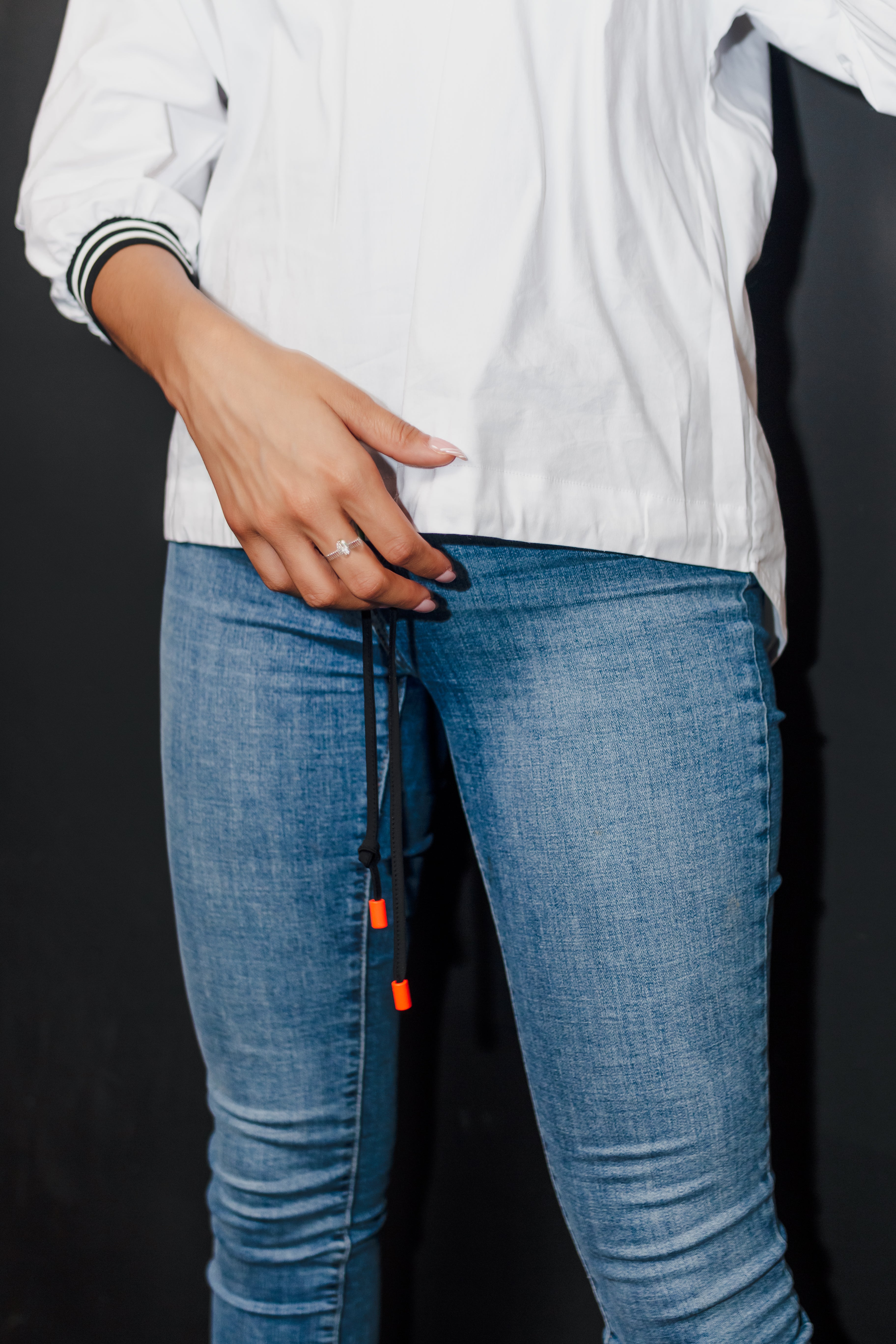 White Pull-Over Detailed Shirt