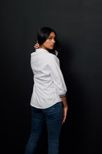 White Pull-Over Detailed Shirt