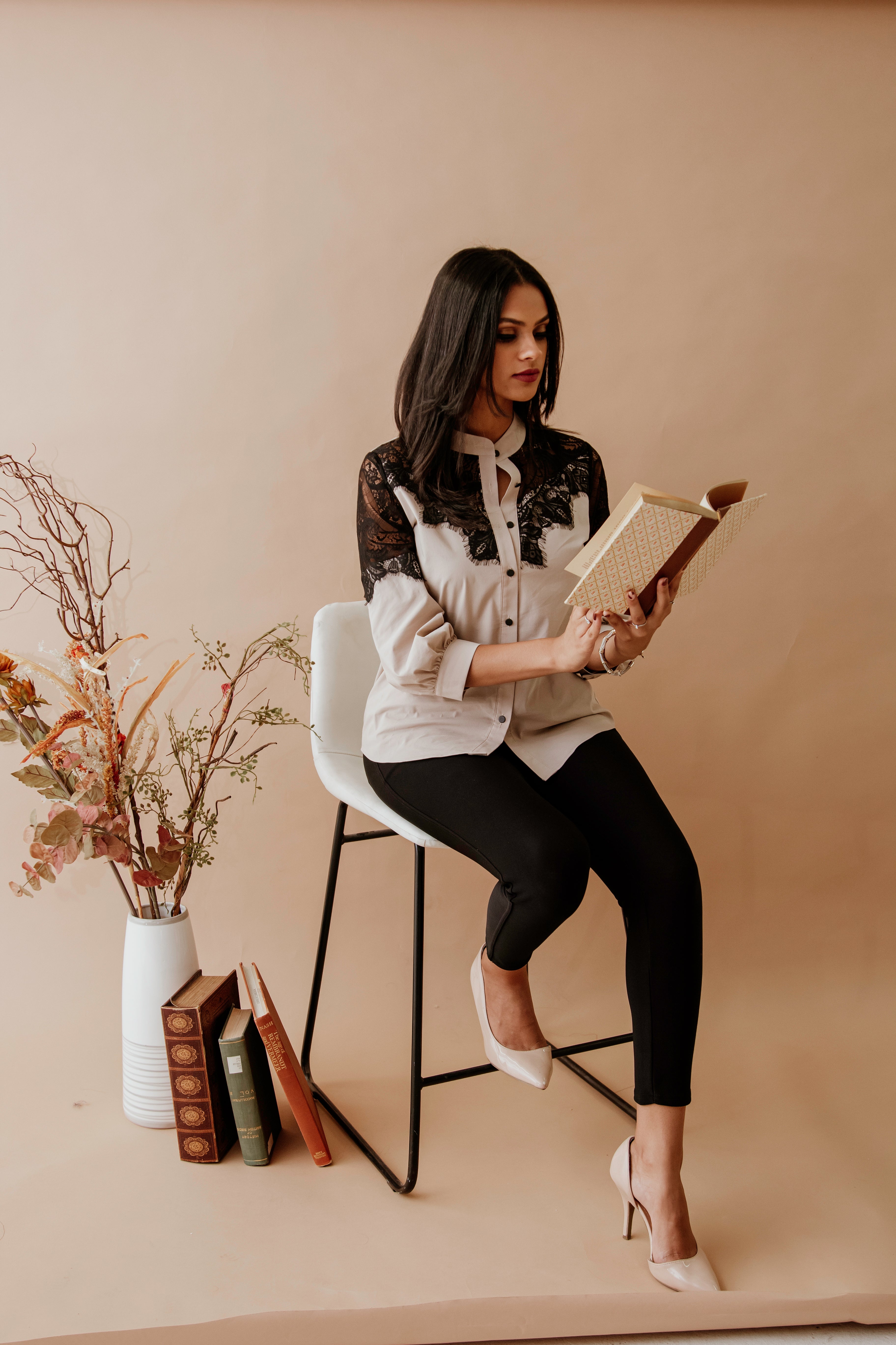 Beige Lace Detailed Button-Up