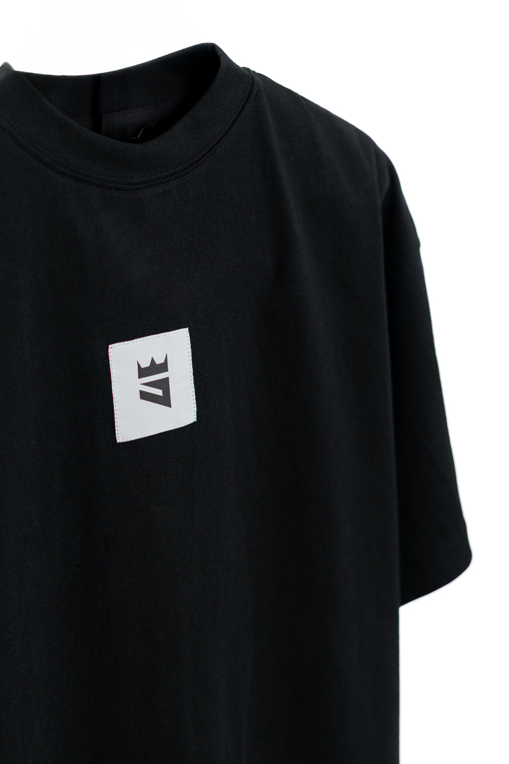 Black Woven Logo (Boxy Tee)