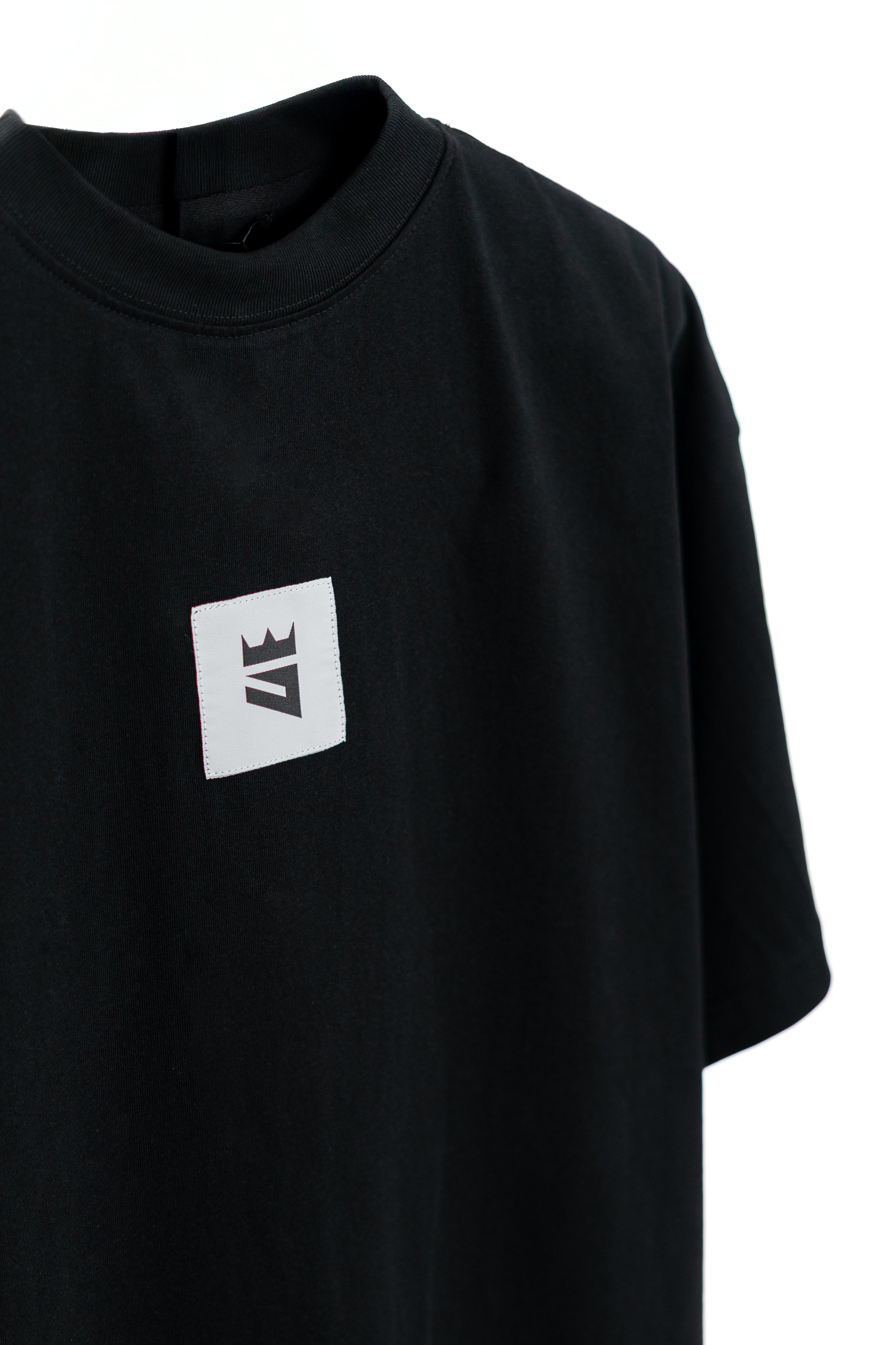 Black Woven Logo (Boxy Tee)