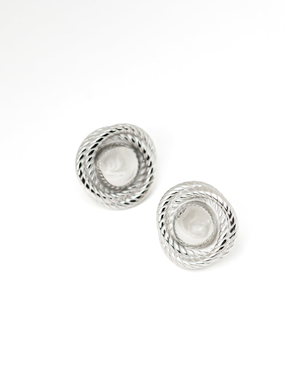 Cable-Twist Button Earrings