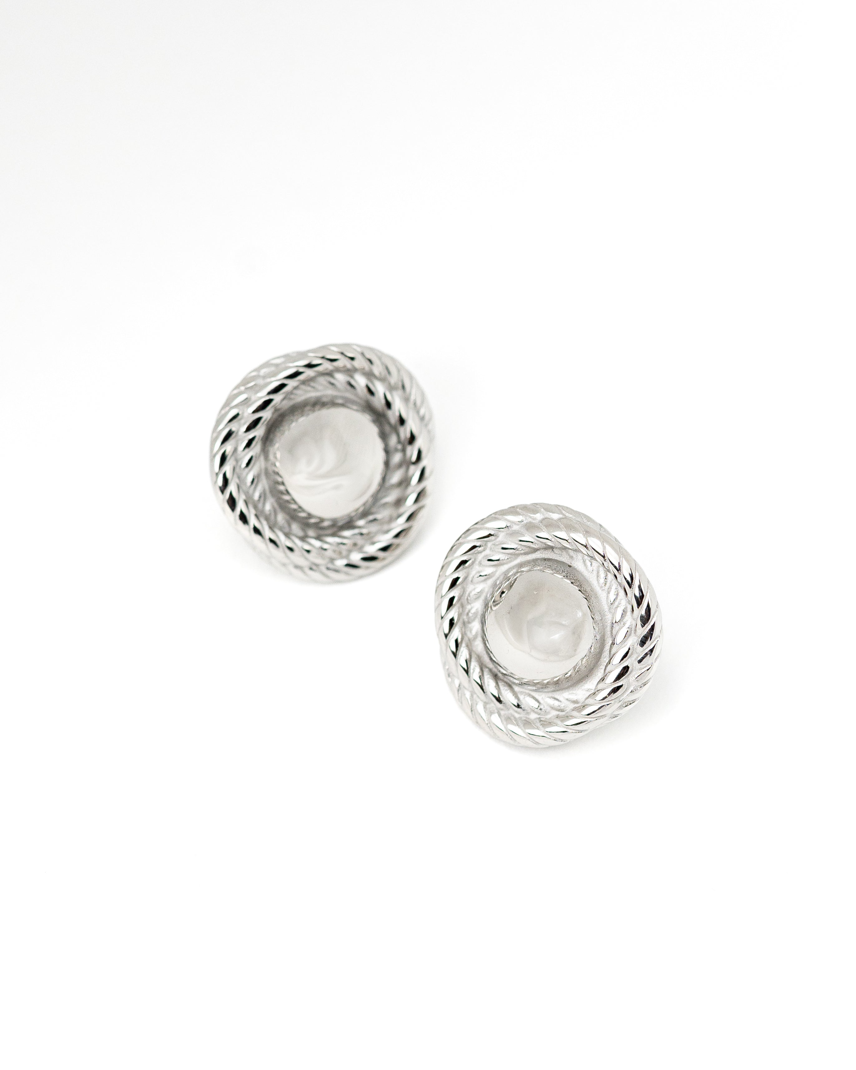 Cable-Twist Button Earrings