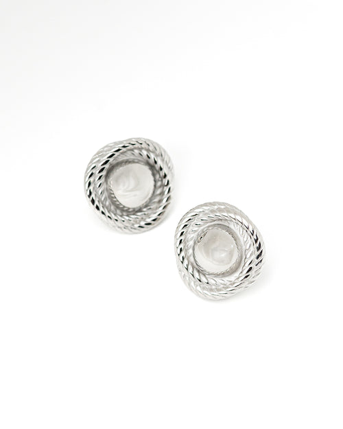 Cable-Twist Button Earrings