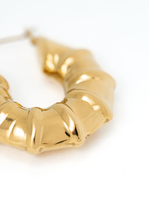 Chunky Ribbed Hoop Earrings